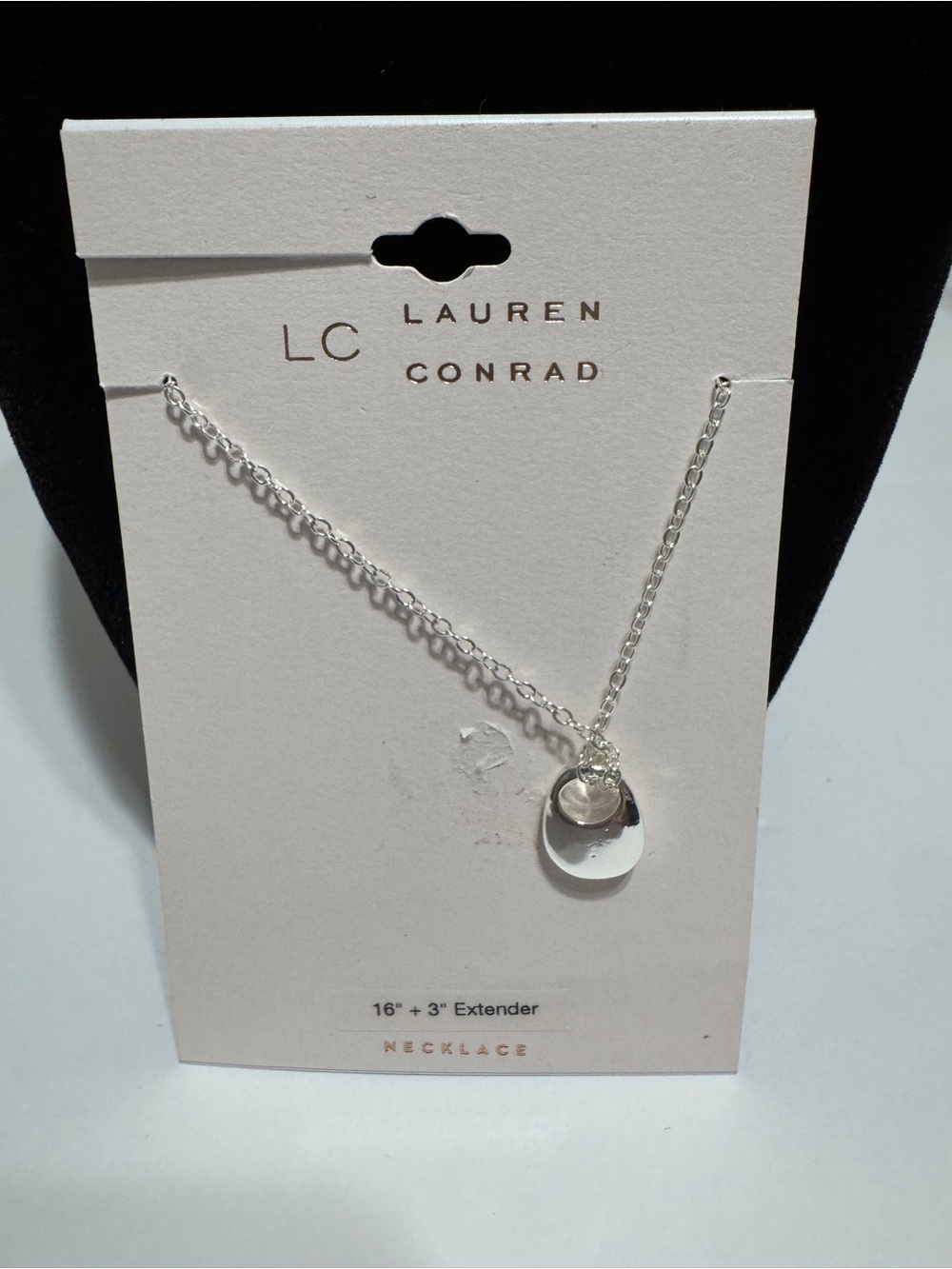 LC Lauren Conrad Silver Teardrop Pendant on Chain
